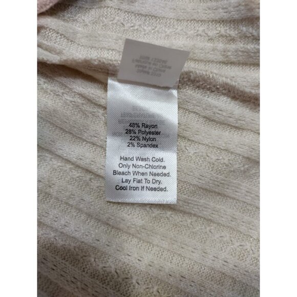 Ribbed Beige Knit Top With Keyhole & Ring Detail By Crosby M. NWT. - Picture 4 of 8